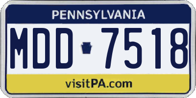 PA license plate MDD7518