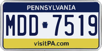 PA license plate MDD7519