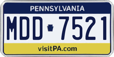PA license plate MDD7521