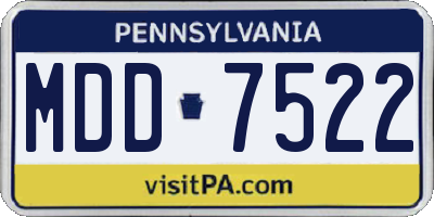 PA license plate MDD7522
