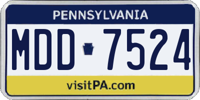PA license plate MDD7524