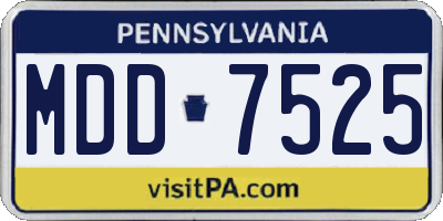 PA license plate MDD7525