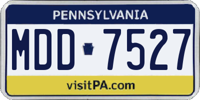 PA license plate MDD7527