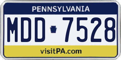PA license plate MDD7528