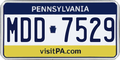 PA license plate MDD7529