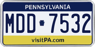 PA license plate MDD7532