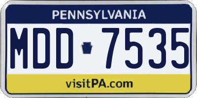 PA license plate MDD7535