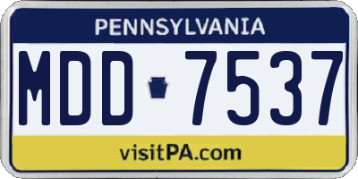 PA license plate MDD7537