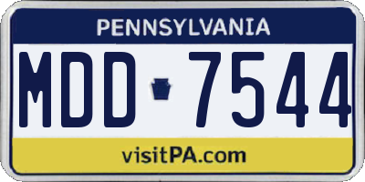 PA license plate MDD7544