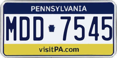 PA license plate MDD7545