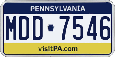PA license plate MDD7546