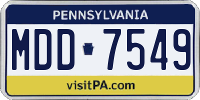 PA license plate MDD7549