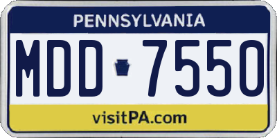 PA license plate MDD7550