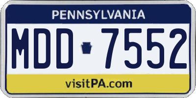 PA license plate MDD7552