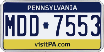 PA license plate MDD7553