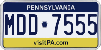 PA license plate MDD7555