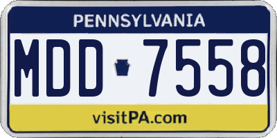 PA license plate MDD7558