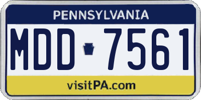 PA license plate MDD7561
