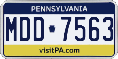 PA license plate MDD7563