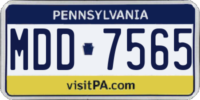 PA license plate MDD7565