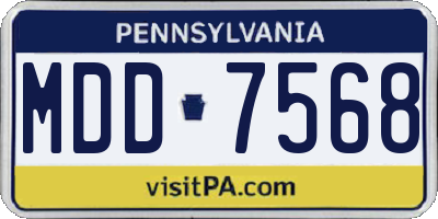 PA license plate MDD7568