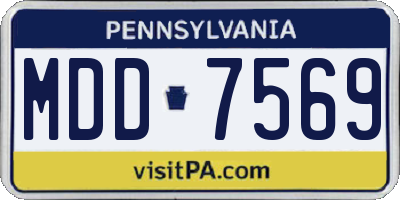 PA license plate MDD7569