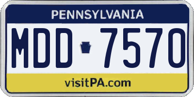 PA license plate MDD7570