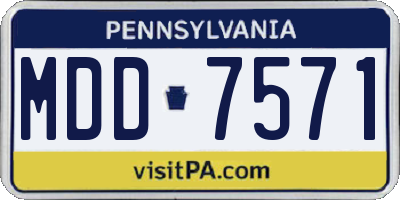 PA license plate MDD7571