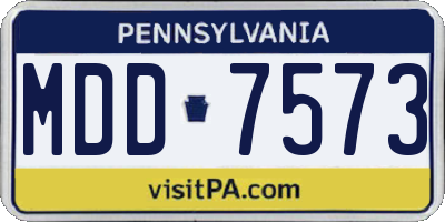 PA license plate MDD7573