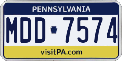 PA license plate MDD7574