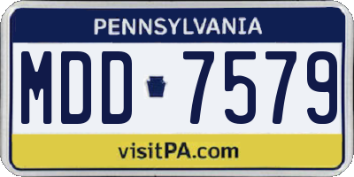 PA license plate MDD7579