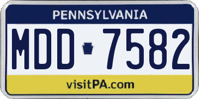 PA license plate MDD7582