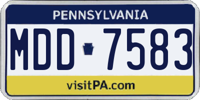 PA license plate MDD7583