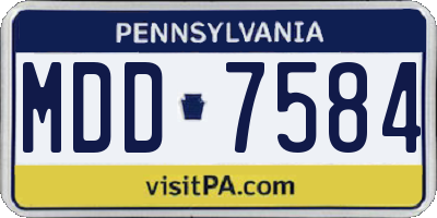 PA license plate MDD7584