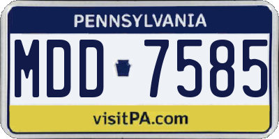 PA license plate MDD7585