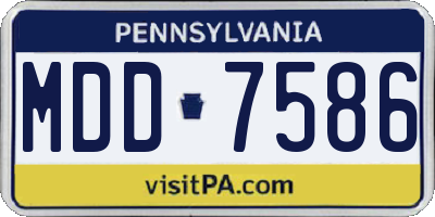 PA license plate MDD7586