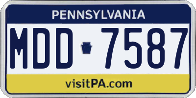 PA license plate MDD7587