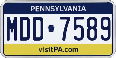 PA license plate MDD7589
