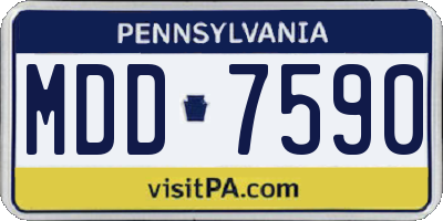 PA license plate MDD7590