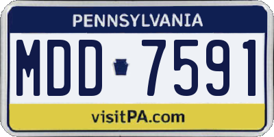 PA license plate MDD7591