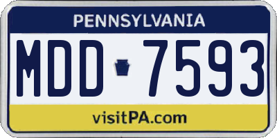 PA license plate MDD7593