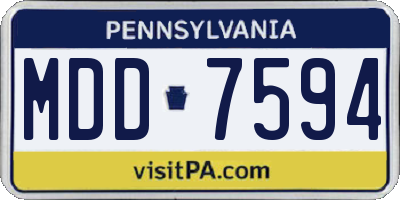 PA license plate MDD7594