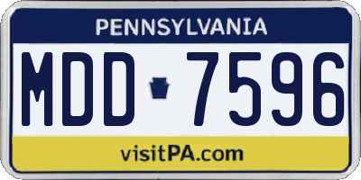 PA license plate MDD7596