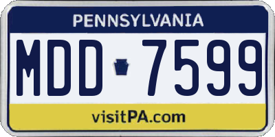 PA license plate MDD7599