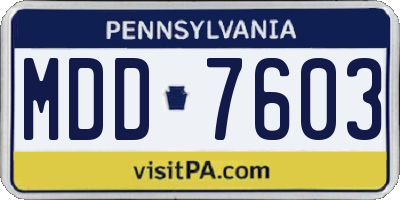 PA license plate MDD7603