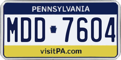 PA license plate MDD7604