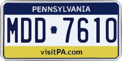 PA license plate MDD7610