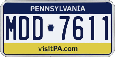 PA license plate MDD7611