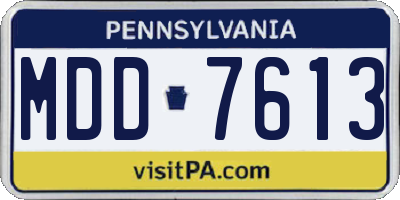PA license plate MDD7613