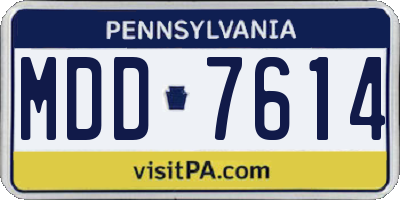 PA license plate MDD7614